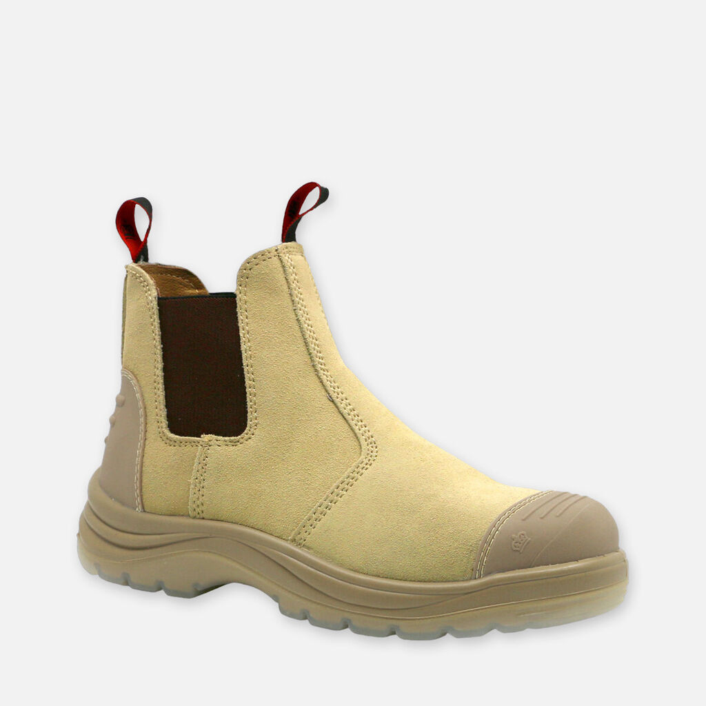 King Gee Wills Suede Steel Cap Gusset Work Boots sand - K25552
