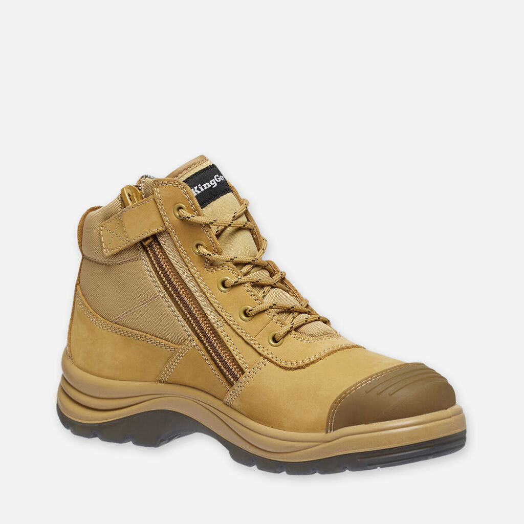 King Gee Tradie Puncture Resistant Steel Cap Work Boots 5" Wheat - K27125