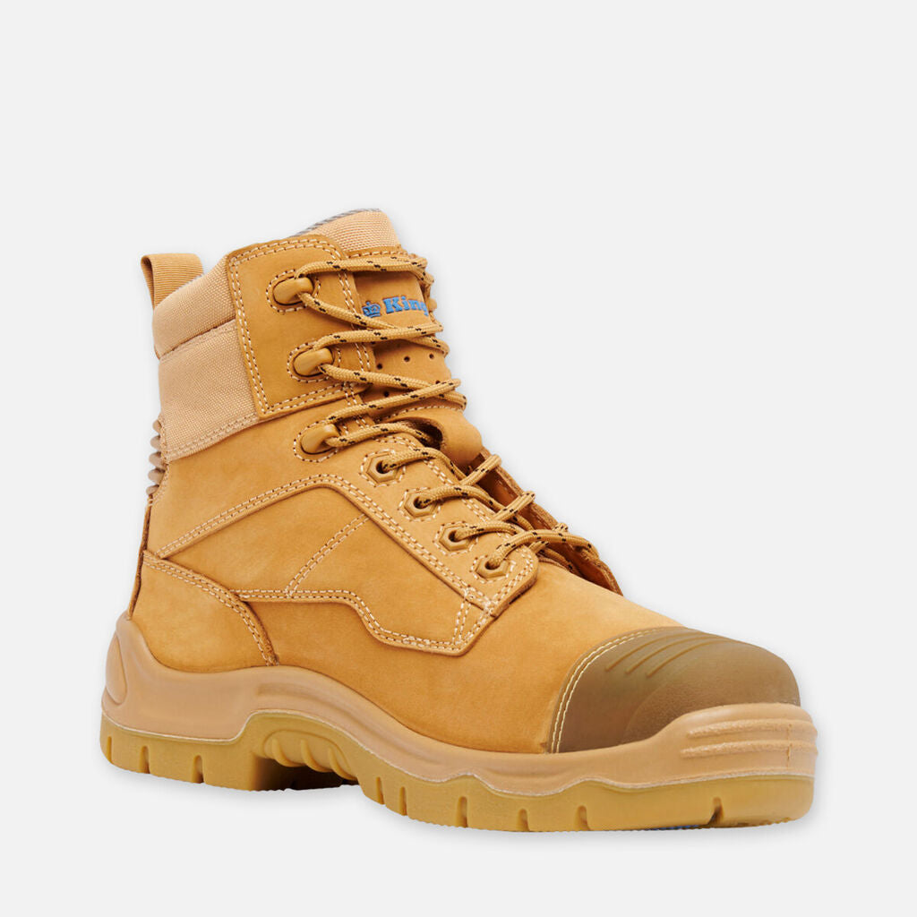 King Gee Phoenix Zip/lace Composite Safety Work Boots 6" Wheat - K27980