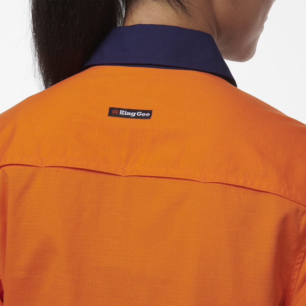 King Gee Womens Workcool Vented Closed Front Spliced Shirt - K44211