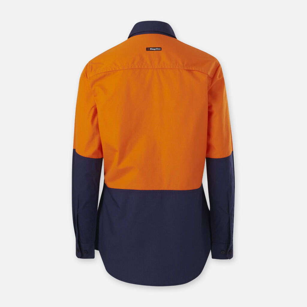 King Gee Women's Workcool Vented Spliced Shirt Long Sleeve - K44226