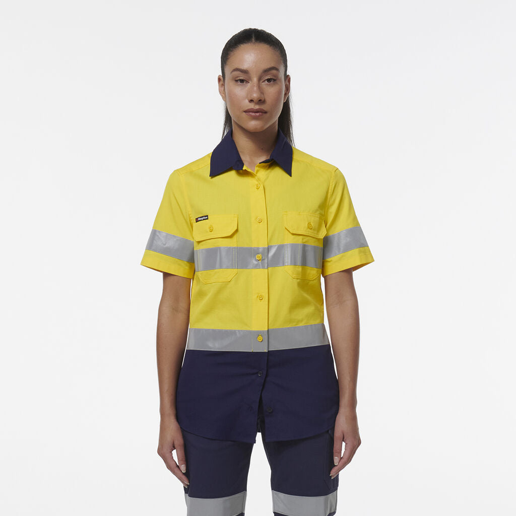 King Gee Womens Workcool Vented Reflective Short Sleeve Shirt - K44229