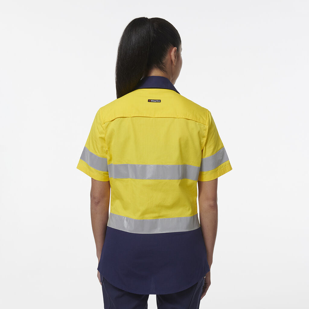 King Gee Womens Workcool Vented Reflective Short Sleeve Shirt - K44229