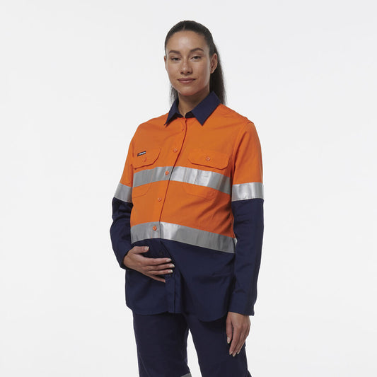 King Gee Womens Workcool Maternity Reflective Shirt - K44234