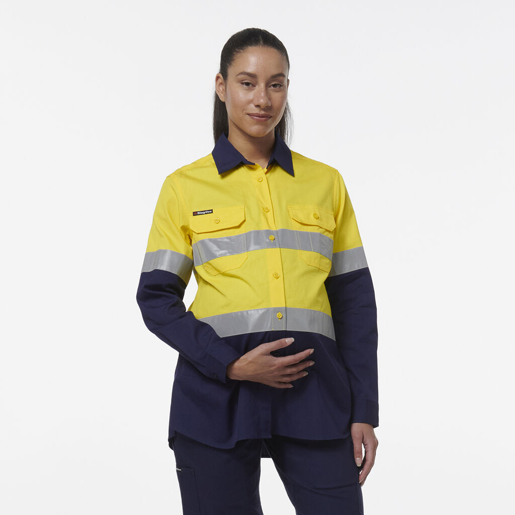 King Gee Womens Workcool Maternity Reflective Shirt - K44234