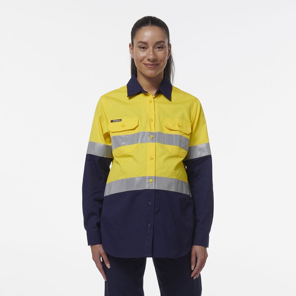 King Gee Womens Workcool Maternity Reflective Shirt - K44234