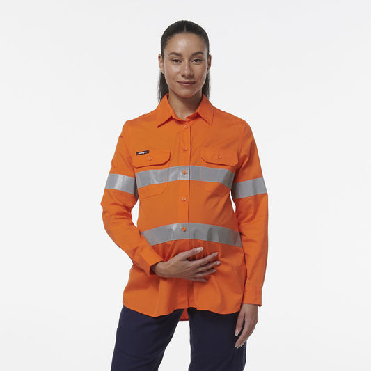 King Gee Womens Workcool Maternity Reflective Shirt - K44235