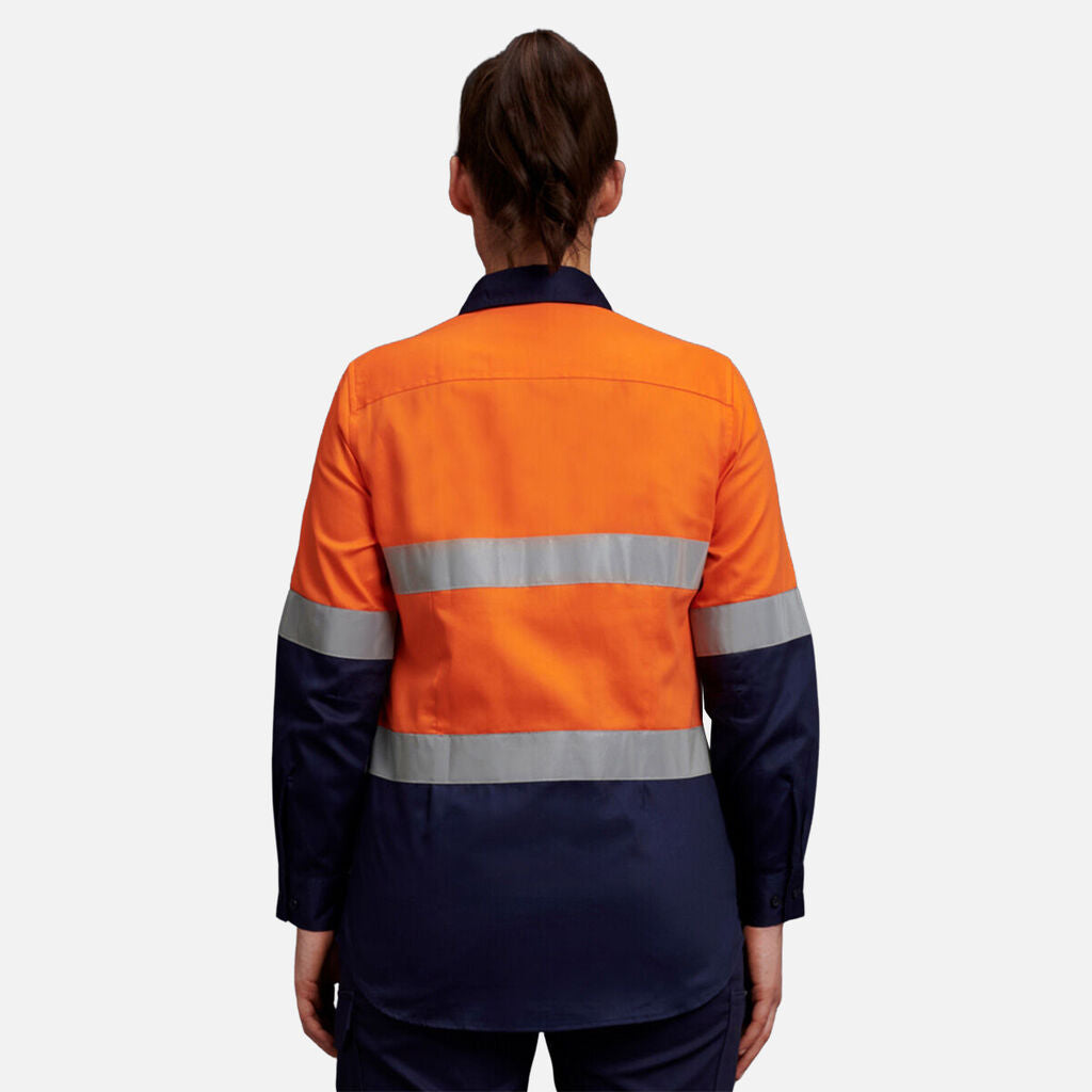 King Gee Women's Hi-vis Reflective Long Sleeve Work Shirt - K44532