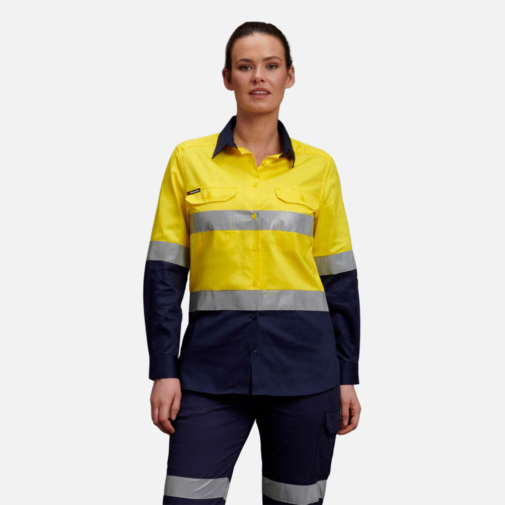 King Gee Women's Hi-vis Reflective Long Sleeve Work Shirt - K44532