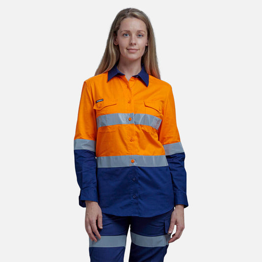 King Gee Work Cool Two Women Spliced Reflective Shirt - K44544
