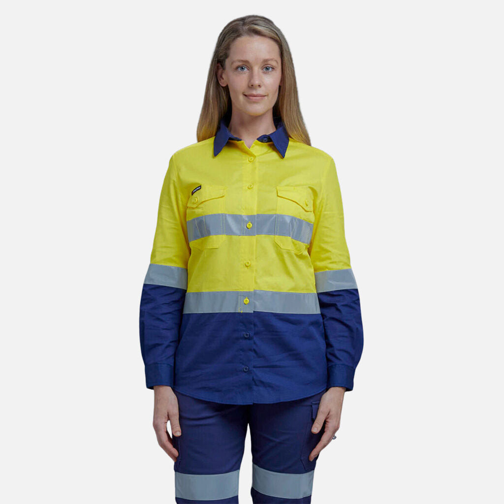 King Gee Work Cool Two Women Spliced Reflective Shirt - K44544