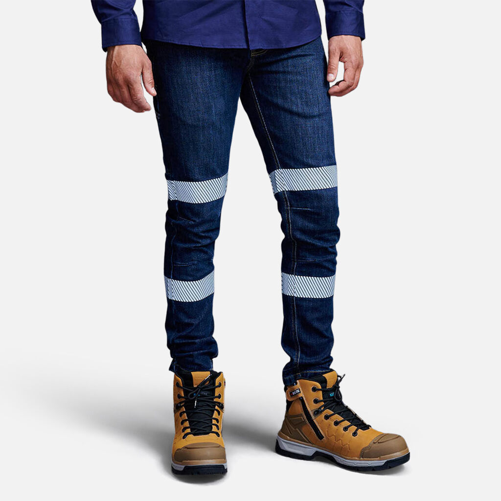 King Gee Urban Coolmax Stretch Slim Reflective Denim Work Jeans - K53007