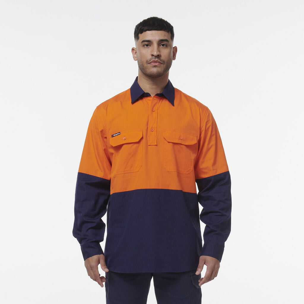 King Gee Workcool Vented Closed Front Spliced Shirt - K54011