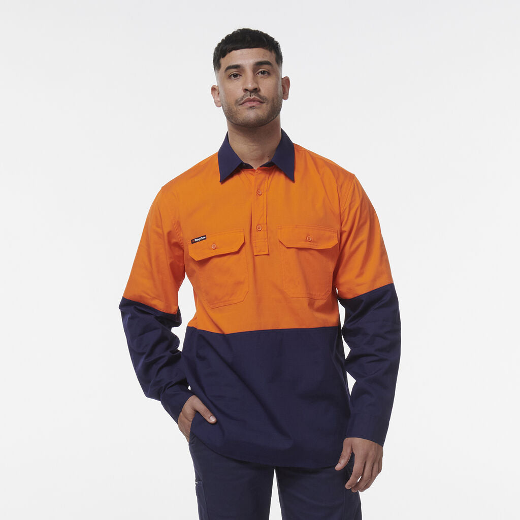 King Gee Workcool Vented Closed Front Spliced Shirt - K54011