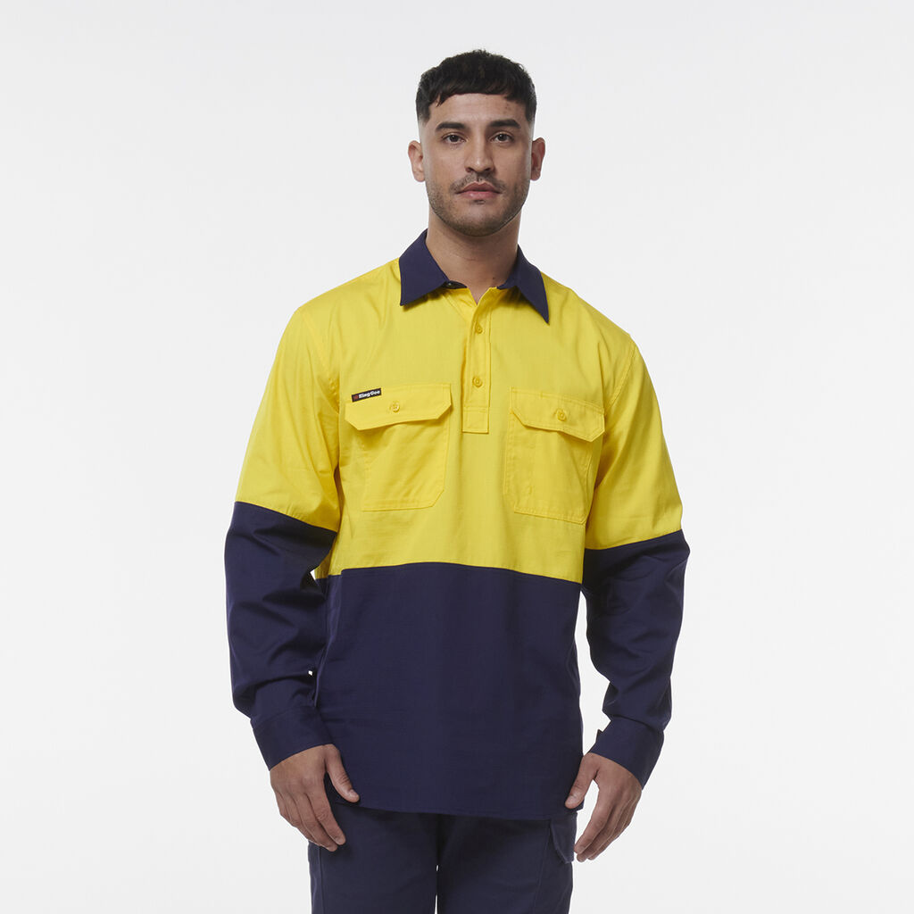 King Gee Workcool Vented Closed Front Spliced Shirt - K54011