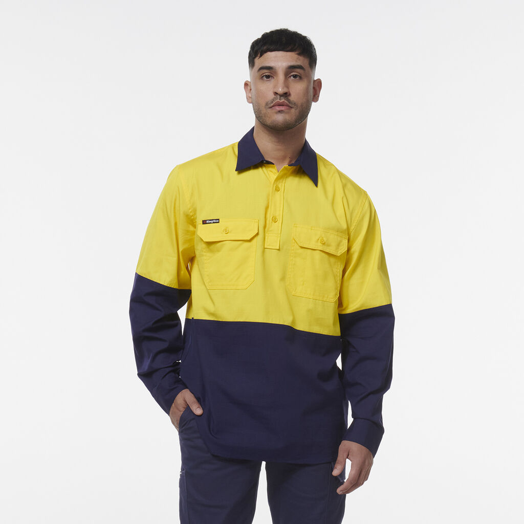 King Gee Workcool Vented Closed Front Spliced Shirt - K54011