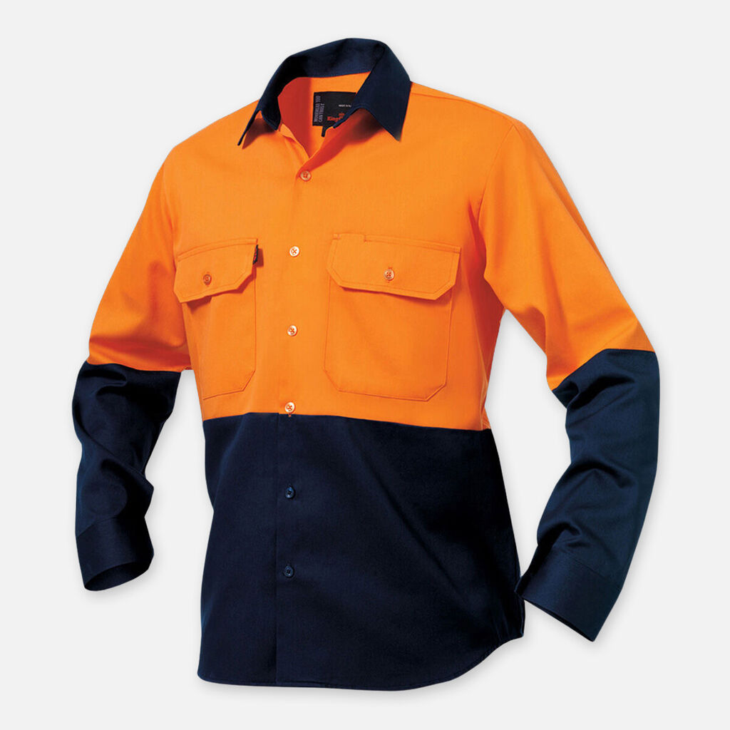 King Gee Originals Hi-vis Long Sleeve Drill Work Shirt - K54015