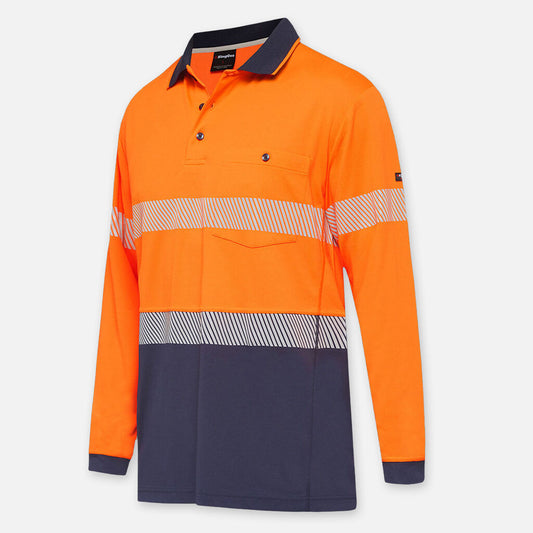 King Gee Workcool Hyperfreeze Hi-vis Reflective Long Sleeve Polo - K54225