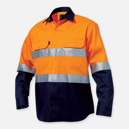 King Gee Originals Hi-vis Reflective Two Tone Long Sleeve Work Shirt - K54315