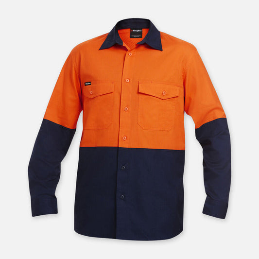 King Gee Work Cool Two Long Sleeve Spliced Shirt - K54870