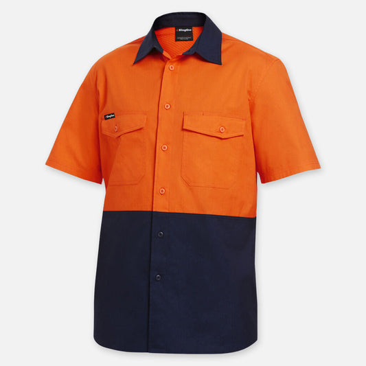King Gee Work Cool Two Short sleeve Spliced Shirt - K54875