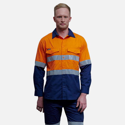King Gee Work Cool Two Reflective Spliced Shirt - K54880