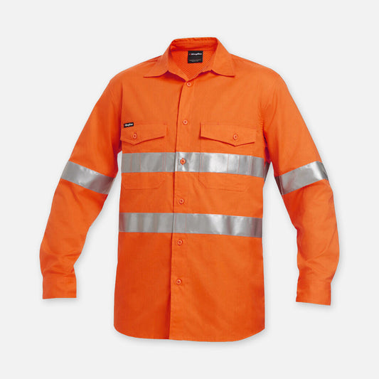 King Gee Work Cool Two Long Sleeve  Reflective Shirt - K54890