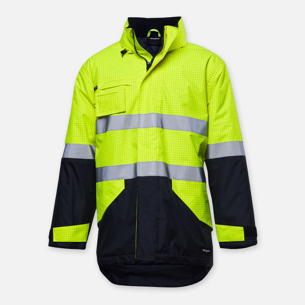 King Gee Hi-vis Anti Static Waterproof Reflective Work Jacket - K55035