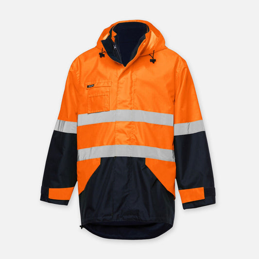 King Gee Originals 4 In 1 Waterproof Hi-vis Reflective Work Jacket - K55300