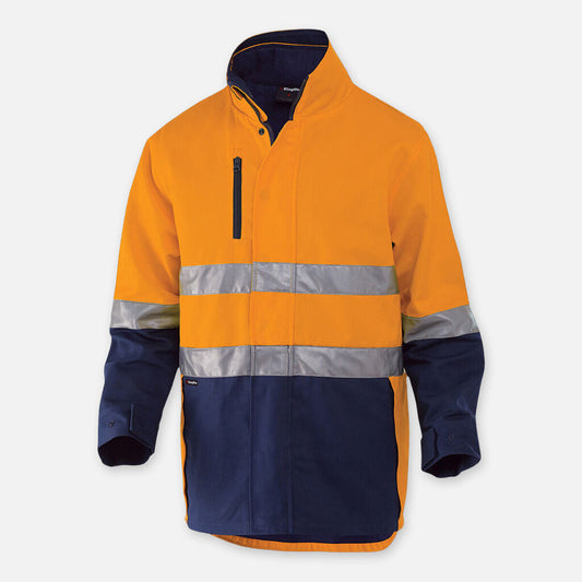 King Gee Originals 3 In 1 Hi-vis Cotton Drill Reflective Work Jacket - K55400