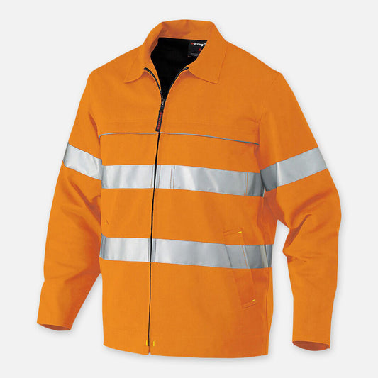 King Gee Hi-vis Reflective Nano-tex Cotton Drill Work Jacket - K55805