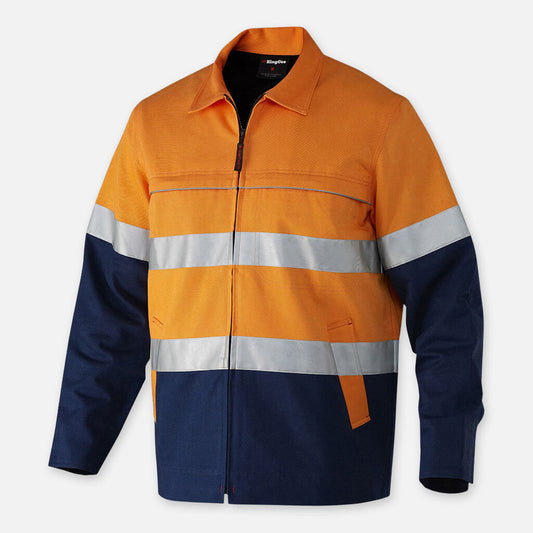 King Gee Originals Hi-vis Reflective Cotton Drill Work Jacket - K55905