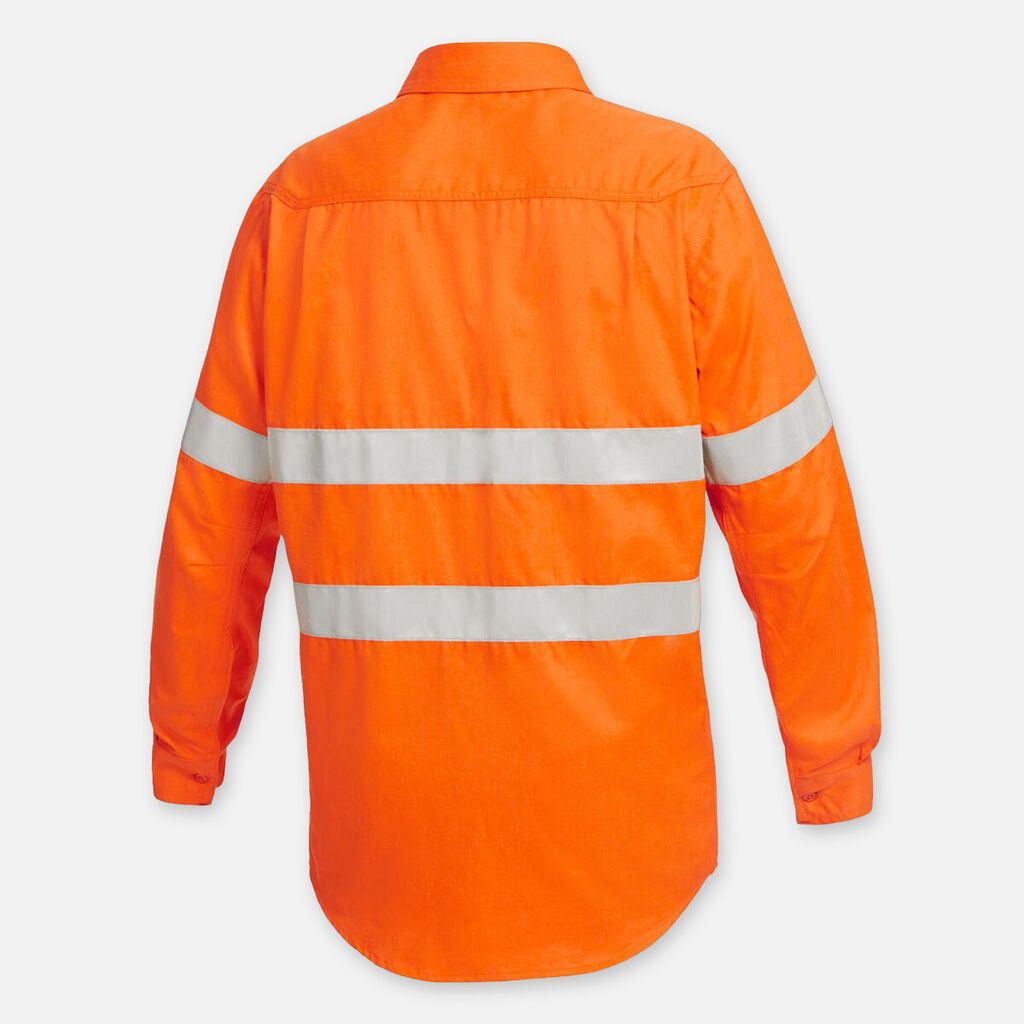 King Gee Shieldtec Lenzing Fr Hi-vis Spliced Open Front Taped Shirt - K84001