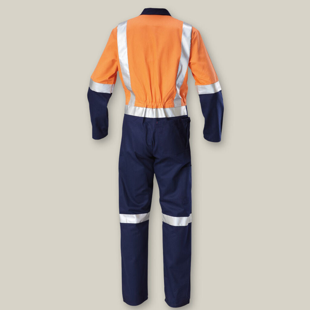 Hard Yakka Hi-vis 2tone Taped Cotton Drill Coverall - Y00262