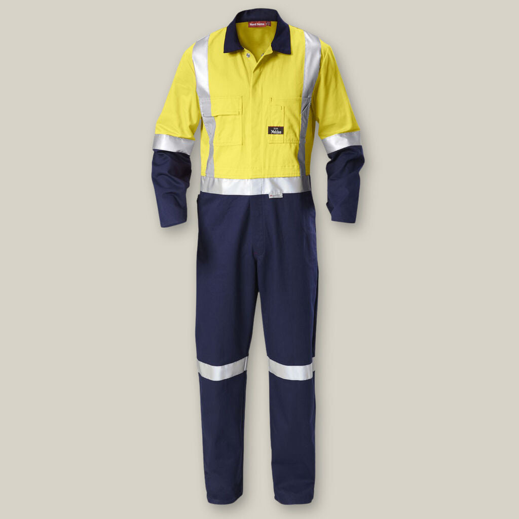 Hard Yakka Hi-vis 2tone Taped Cotton Drill Coverall - Y00262