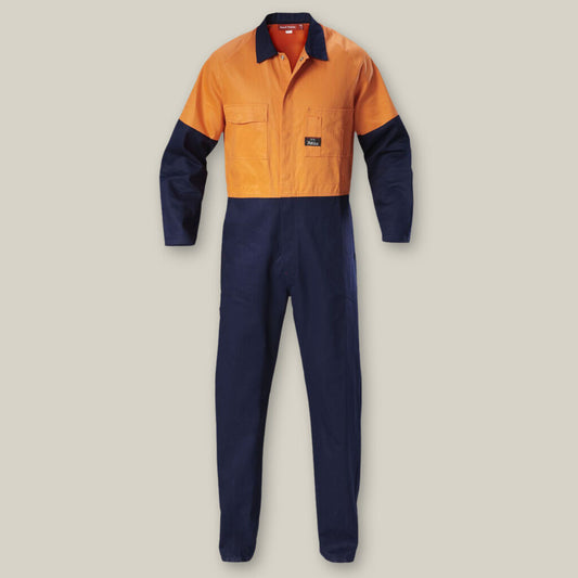 Hard Yakka Hi-vis 2tone Cotton Drill Coverall - Y00270