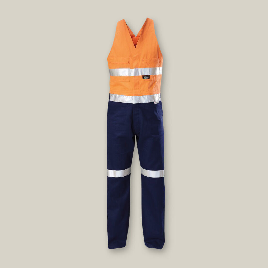 Hard Yakka Hi-vis 2tone Action Back Cotton Taped Overall - Y01055
