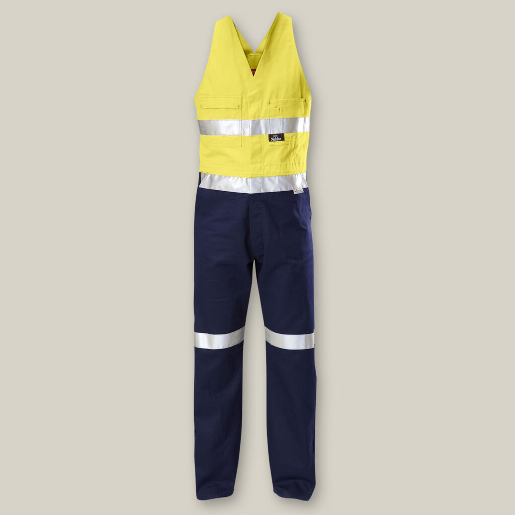 Hard Yakka Hi-vis 2tone Action Back Cotton Taped Overall - Y01055