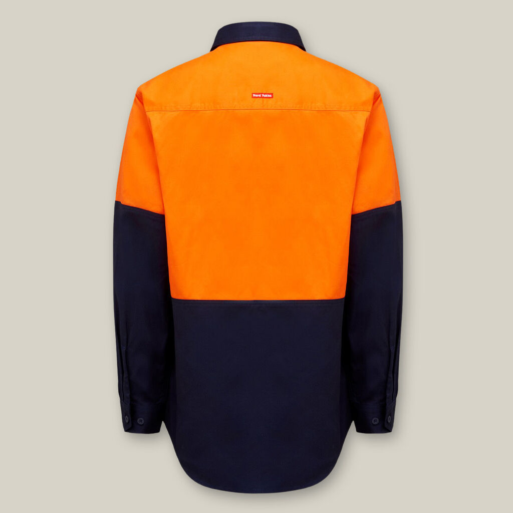 Hard Yakka Core Hi-vis Long Sleeve Heavyweight Cotton Drill Shirt - Y04605