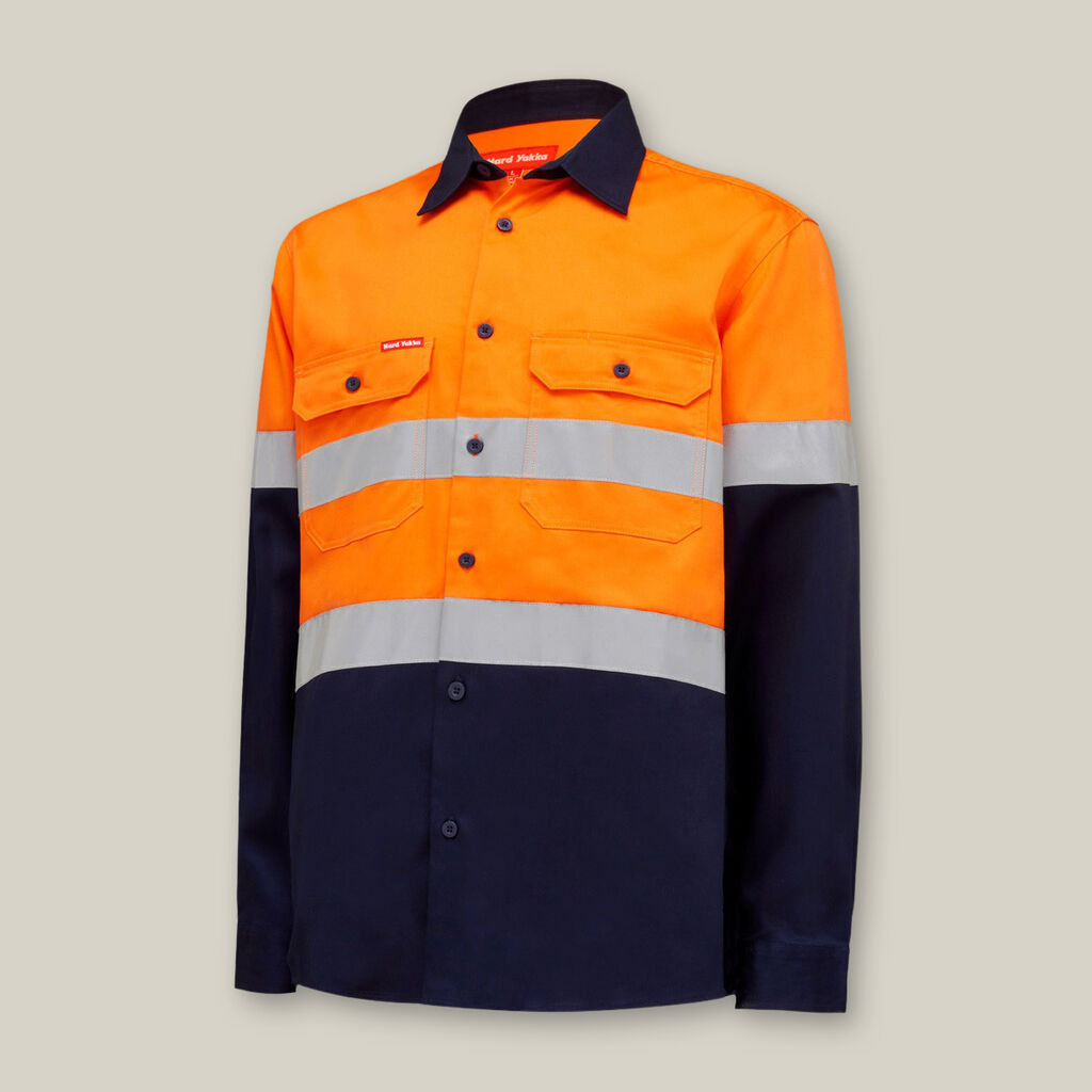 Hard Yakka Core Hi-vis 2 Tone Taped Cotton Drill Shirt - Y04610