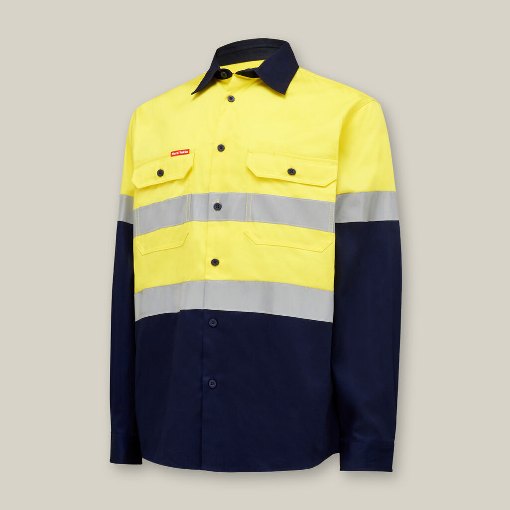 Hard Yakka Core Hi-vis 2 Tone Taped Cotton Drill Shirt - Y04610