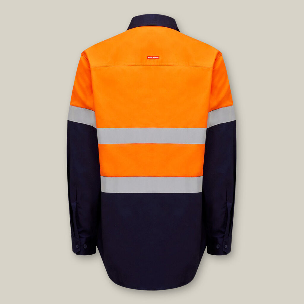 Hard Yakka Core Hi-vis Long Sleeve Heavyweight Closed Front Taped Shirt - Y04615