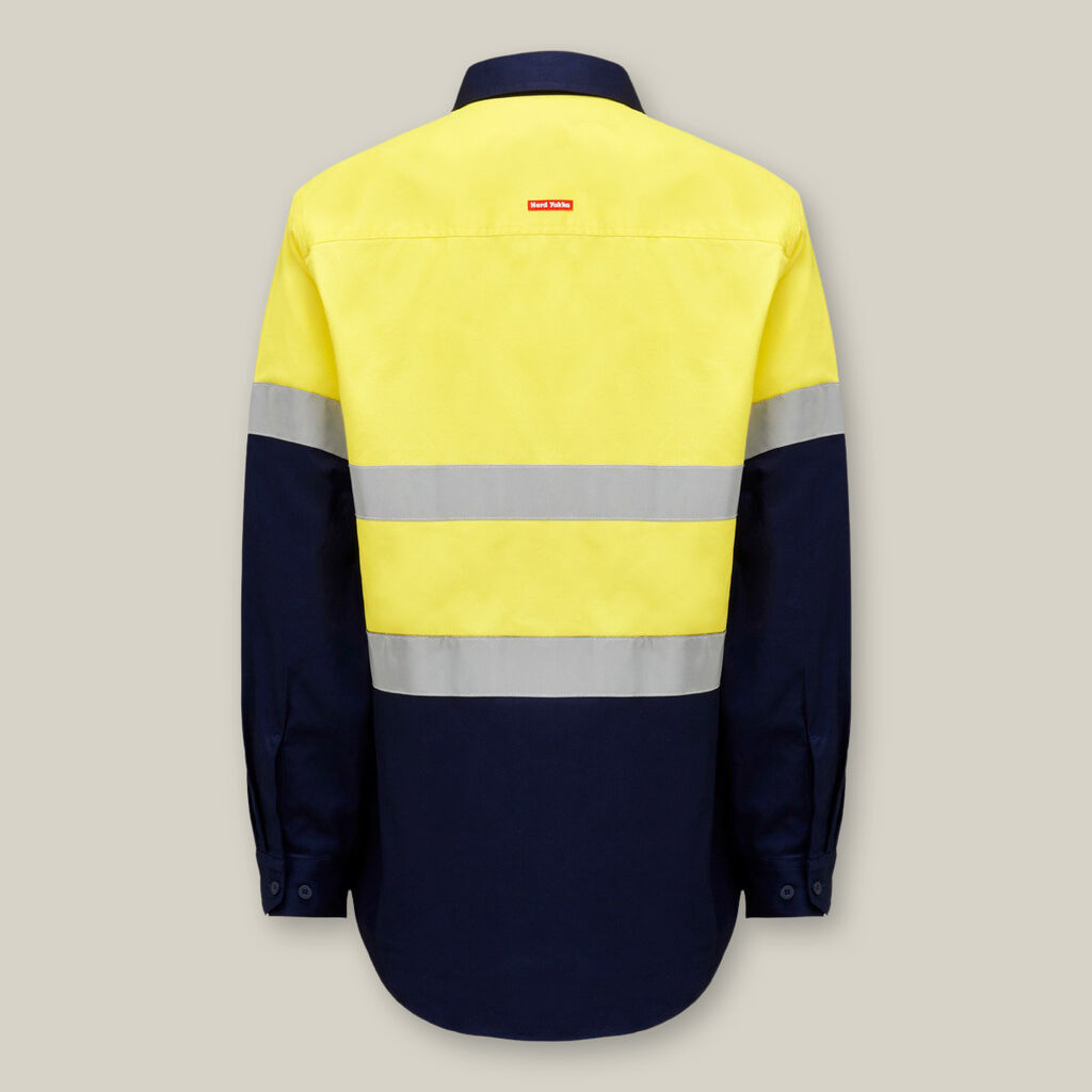 Hard Yakka Core Hi-vis Long Sleeve Heavyweight Closed Front Taped Shirt - Y04615