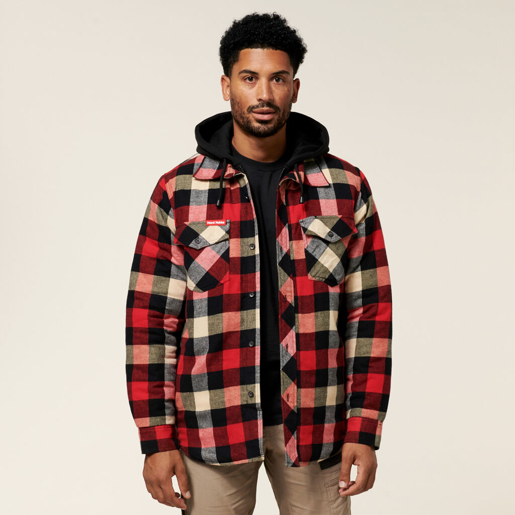 Hard Yakka Quilted Flannel Hooded Shacket - Y06690