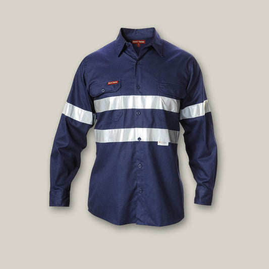 Hard Yakka Shirt Drill  reflective Long sleeve - Y07227