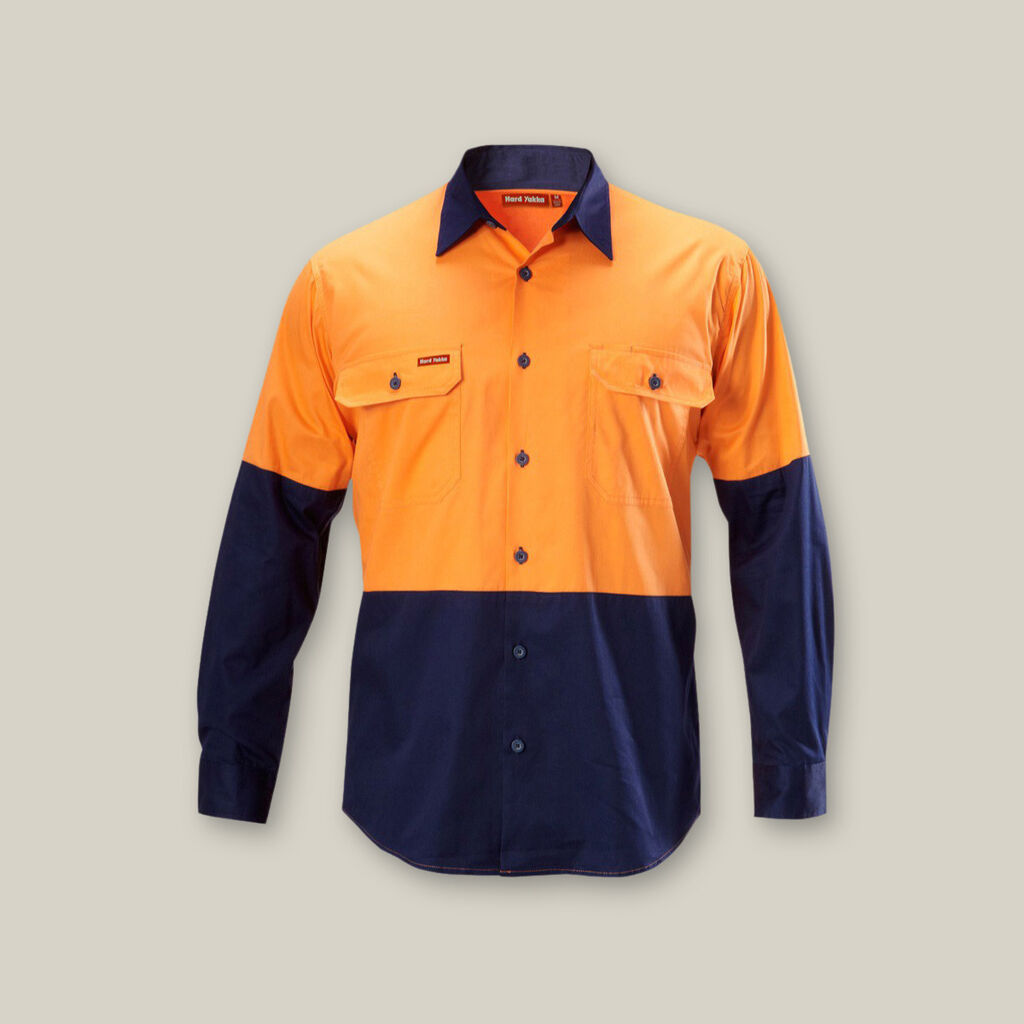 Hard Yakka Shirt Long sleeve Hi vis Vented - Y07558