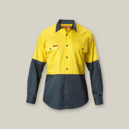 Hard Yakka Shirt Long sleeve Hi vis Vented - Y07558