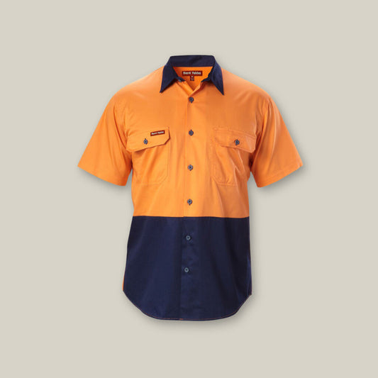 Hard Yakka Shirt Short sleeve Hivis Vented  - Y07559