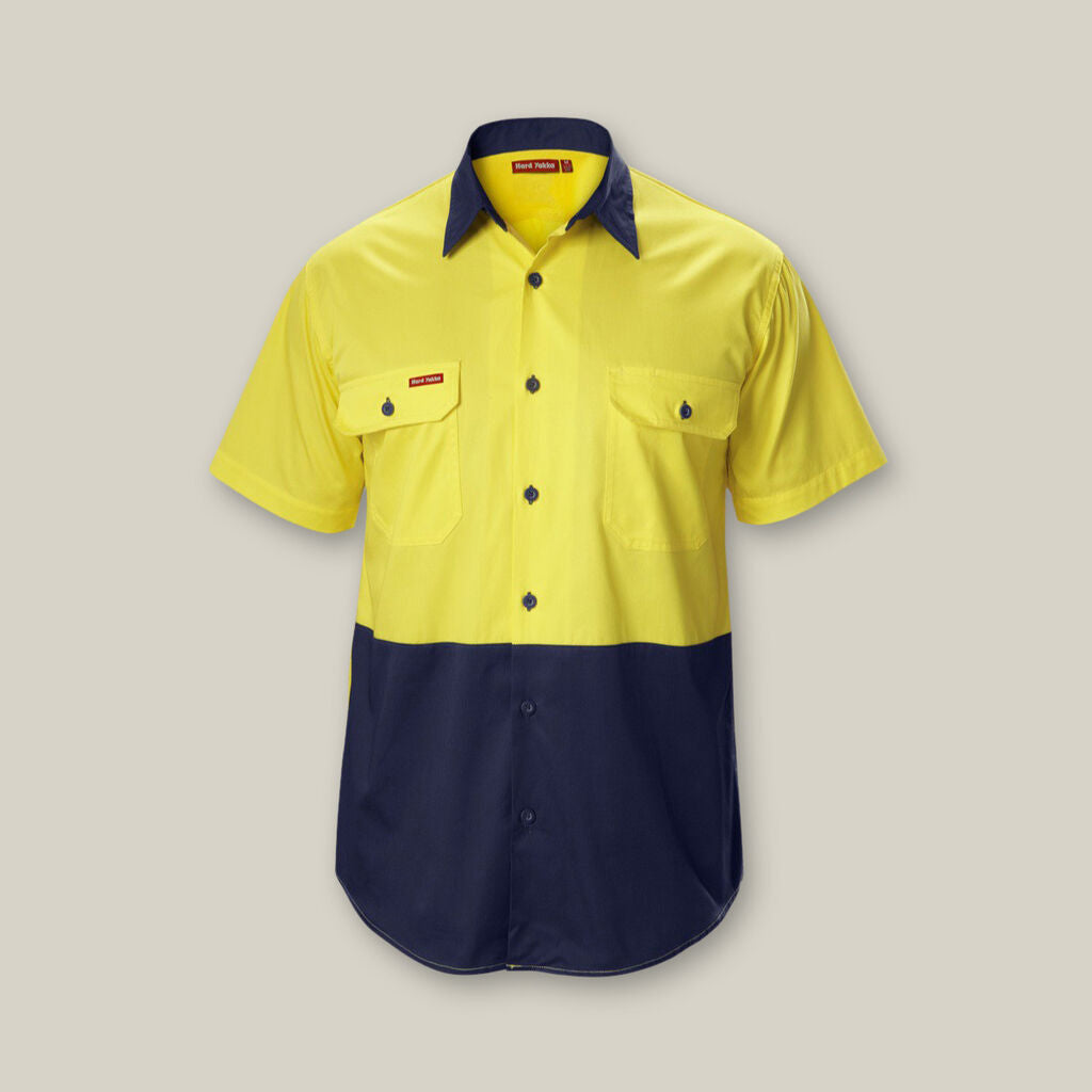 Hard Yakka Shirt Short sleeve Hivis Vented  - Y07559