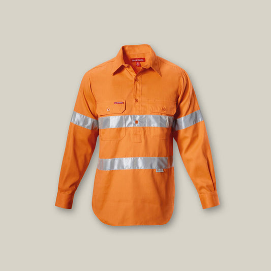 Hard Yakka Shirt Long Sleeve Closed Front Reflective - Y07899